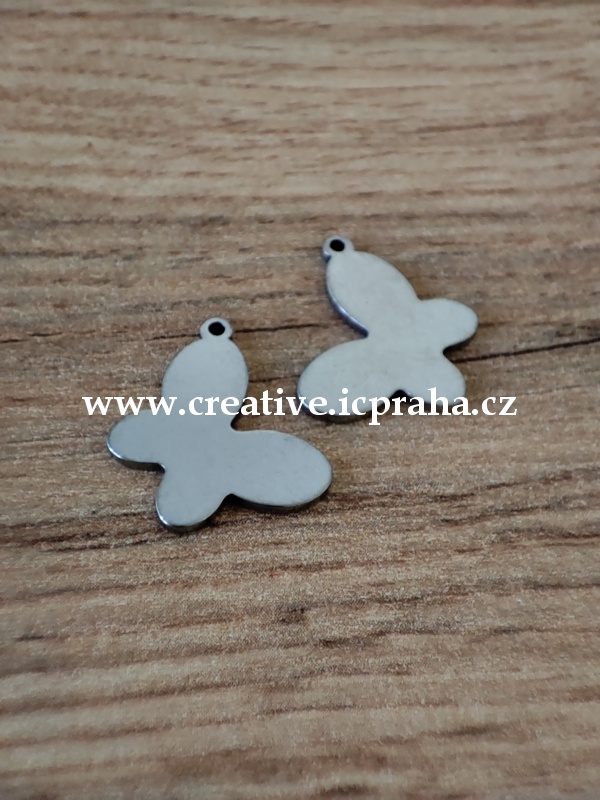 přívěšek Motýl 13x17x1mm - ocel 304